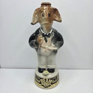 Jim Beam Bourbon Whiskey Decanter Regal China Donkey Tuxedo Vintage 11" Gray